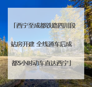 西宁至成都铁路四川段站房开建 全线通车后成都5小时动车直达西宁