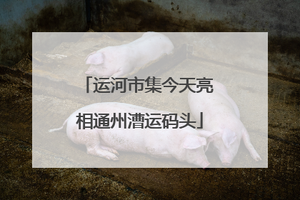 运河市集今天亮相通州漕运码头
