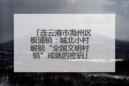 连云港市海州区板浦镇：城北小村解锁“全国文明村镇”成就的密码