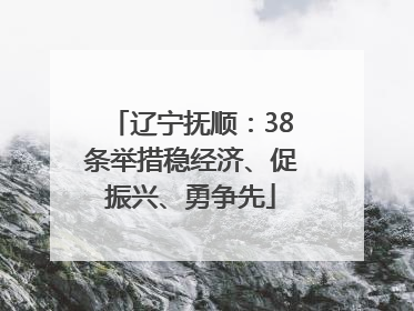辽宁抚顺：38条举措稳经济、促振兴、勇争先