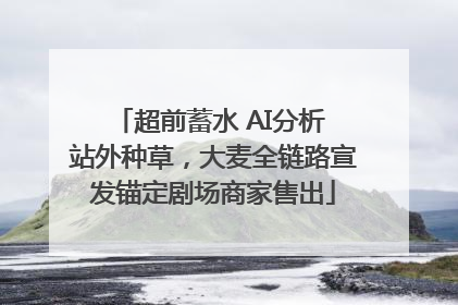超前蓄水 AI分析 站外种草，大麦全链路宣发锚定剧场商家售出