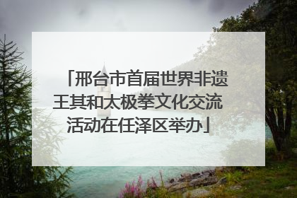 邢台市首届世界非遗王其和太极拳文化交流活动在任泽区举办