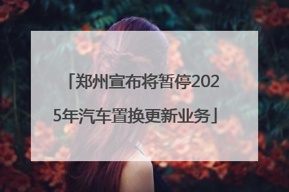 郑州宣布将暂停2025年汽车置换更新业务