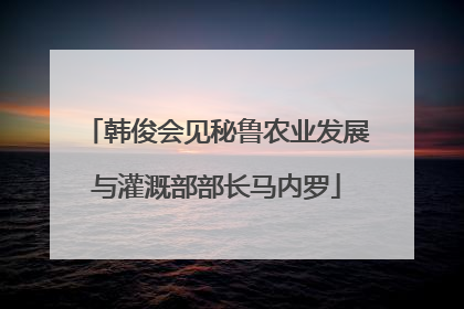 韩俊会见秘鲁农业发展与灌溉部部长马内罗