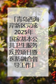 青岛西海岸新区完成2025年国家基本公共卫生服务疾控项目暨医防融合督导工作
