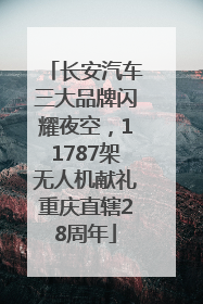 长安汽车三大品牌闪耀夜空，11787架无人机献礼重庆直辖28周年