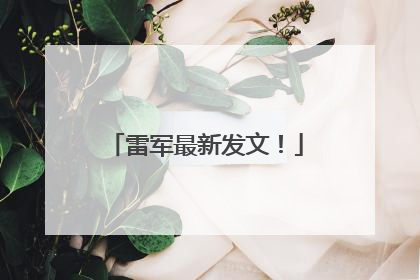 雷军最新发文！