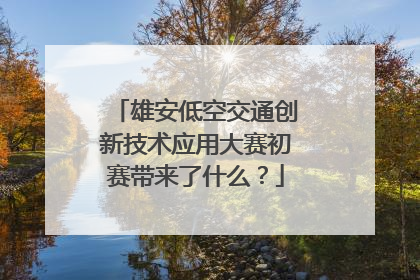 雄安低空交通创新技术应用大赛初赛带来了什么？