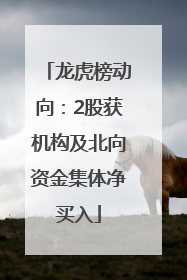 龙虎榜动向：2股获机构及北向资金集体净买入