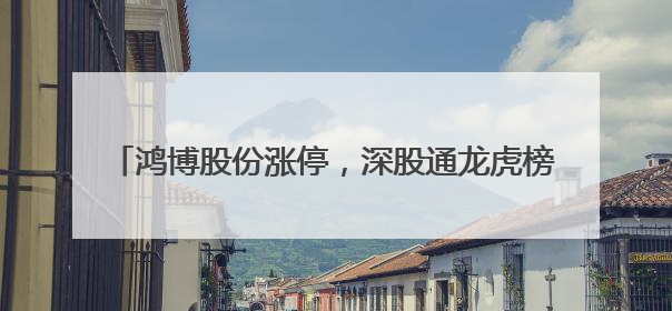 鸿博股份涨停，深股通龙虎榜上净卖出2602.35万元