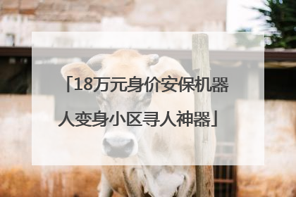 18万元身价安保机器人变身小区寻人神器
