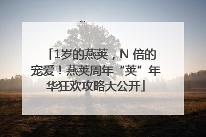 1岁的燕荚，N 倍的宠爱！燕荚周年“荚”年华狂欢攻略大公开