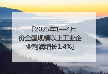 2025年1—4月份全国规模以上工业企业利润增长1.4%