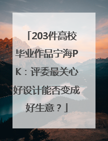203件高校毕业作品宁海PK：评委最关心好设计能否变成好生意？