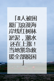 8人被困厦门浪漫海岸线红树林淤泥，潮水还在上涨！当地紧急救援全部脱困