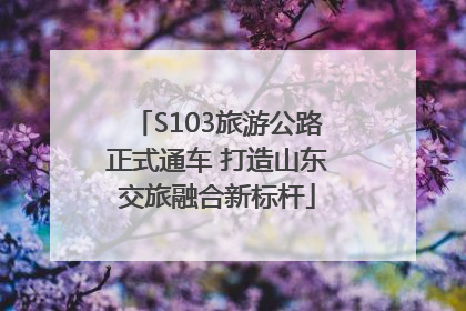S103旅游公路正式通车 打造山东交旅融合新标杆